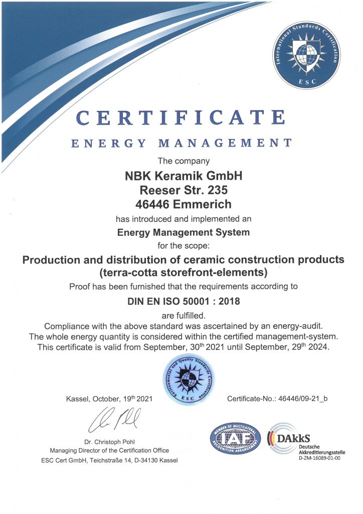 Certificate Energy Management