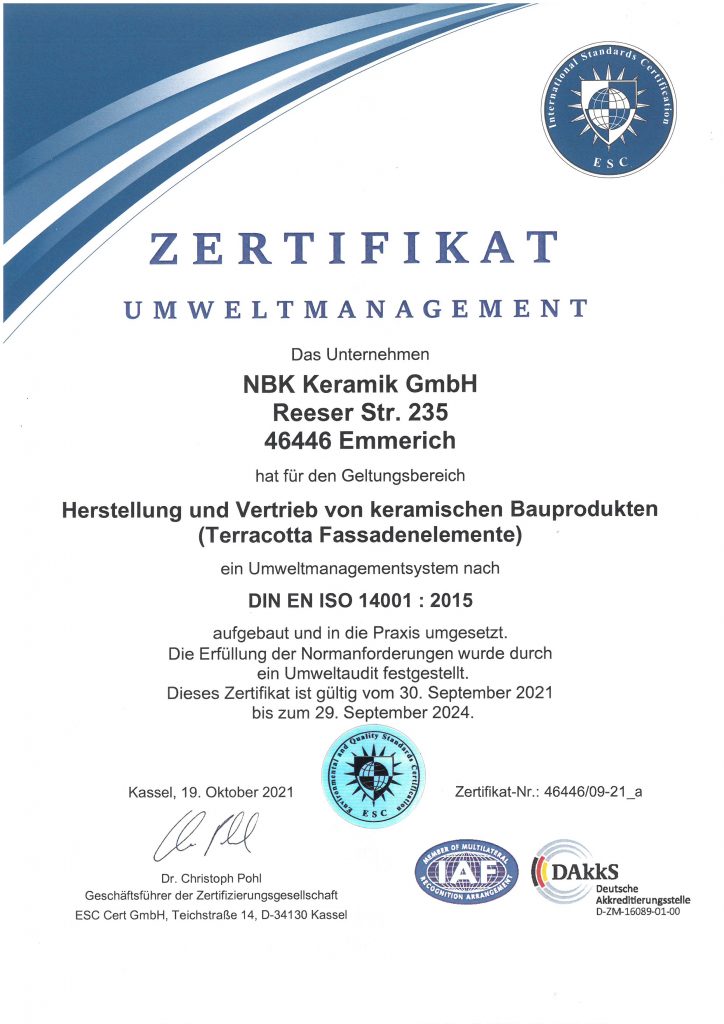 Certificate Environmental Management